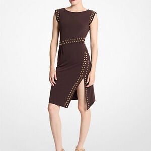 MK Astor Studded Side-Slit Midi Dress